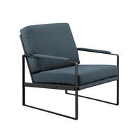 Walker Edison - Modern Metal-Arm Accent Chair - Indigo Blue - Left View