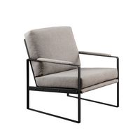 Walker Edison - Modern Metal-Arm Accent Chair - Mushroom - Left View