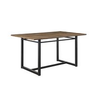 Walker Edison - Industrial Dining Table - Rustic Oak - Left View