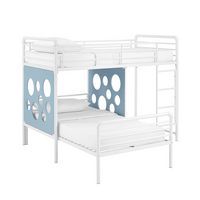 Walker Edison - Modern L-Shape Twin Bunk Bed - White - Left View