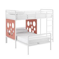 Walker Edison - Modern L-Shape Twin Bunk Bed - White - Left View