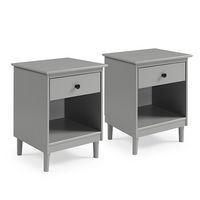 Walker Edison - Modern 2-Piece 1-Drawer Nightstand Set - Gray - Left View