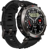 Amazfit - T-Rex Ultra Smartwatch 35mm Stainless Steel - Black - Left View