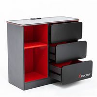 X Rocker - Carbon-Tek Gaming Storage Unit with LED - Black - Left View