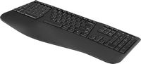 Insignia™ - Full-Size Wireless Ergonomic Membrane Keyboard - Black - Left View
