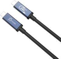 j5create - USB 40Gbps 240W USB Type-C Cable - Black/Grey - Left View