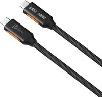 j5create - USB4 40Gbps Full-Featured USB-C Coaxial Cable for Mac, PC and More - Black - Left View