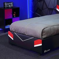 X Rocker - Orion eSports Twin Gaming Bed Frame - Black/Red - Left View