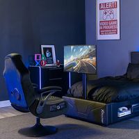 X Rocker - Oracle Twin Gaming Bed with TV Mount - Black - Left View