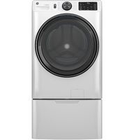 GE - 5.0 Cu. Ft. Stackable Smart Front Load Washer with Steam and SmartDispense - White - Left View