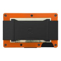 The Ridge Wallet - Aluminum: Cash Strap - Basecamp Orange - Left View