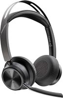 Poly - Voyager Focus 2 Wireless Noise Cancelling On-Ear Headset with Charge Stand - Black - Left View