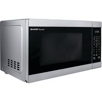 Sharp - 1.1 Cu.ft  Countertop Microwave in SS - Stainless Steel - Left View