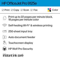 HP - OfficeJet Pro 9125e Wireless All-In-One Inkjet Printer with 3 months of Instant Ink Included... - Left View