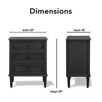 Finch - Webster 3-Drawer Storage Cabinet - Dark Gray - Left View