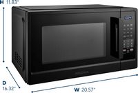 Insignia™ - 1.1 Cu. Ft. Countertop Microwave - Black - Left View