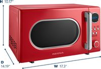 Insignia™ - .7 Cu. Ft. Retro Compact Microwave - Red - Left View