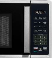 Insignia™ - .9 Cu. Ft. Compact Countertop Microwave - Stainless Steel - Left View