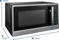 Insignia™ - .9 Cu. Ft. Compact Countertop Microwave - Stainless Steel - Left View