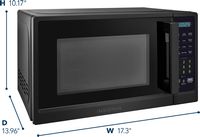 Insignia™ - .7 Cu. Ft. Compact  Microwave - Black - Left View