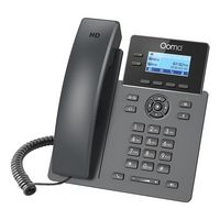 Ooma - 2602 2-Line IP Desk Phone Corded with 5-way Voice Conference - Black - Left View