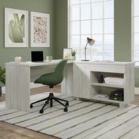 Sauder - Porto Palma Desk With Credenza A2 - SGS Laminate Haze Acacia - Left View