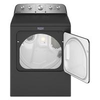 Maytag - 7.0 Cu. Ft. Electric Dryer with Steam and Extra Power Button - Volcano Black - Left View