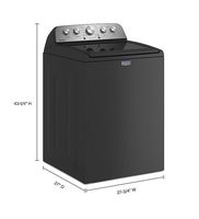 Maytag - 4.7 Cu. Ft. High Efficiency Top Load Washer with Extra Power Button - Volcano Black - Left View