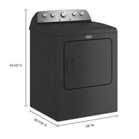 Maytag - 7.0 Cu. Ft. Gas Dryer with Steam and Extra Power Button - Volcano Black - Left View