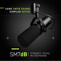 Shure - SM7dB Wired Cardioid Dynamic Microphone with Built-in Preamp - Left View