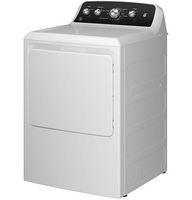 GE - 7.2 Cu. Ft. Electric Dryer with Spanish Control Panel - White with Matte Black - Left View