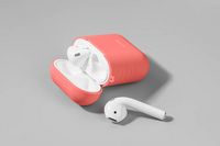 LAUT - Pod Case for Apple AirPods (1st & 2nd Generation) - Coral - Left View