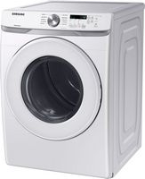 Samsung - Open Box 7.5 Cu. Ft. Stackable Electric Dryer with Long Vent Drying - White - Left View