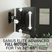 SANUS Elite - Advanced Full-Motion 4D + Shift TV Wall Mount for TVs 32