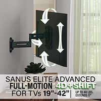 SANUS Elite - Advanced Full-Motion 4D + Shift TV Wall Mount for TVs 19