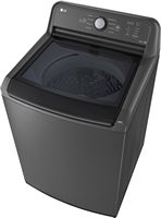 LG - 4.1 Cu. Ft. High-Efficiency Top Load Washer with TurboDrum Technology - Monochrome Grey - Left View