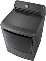LG - 7.3 Cu. Ft. Electric Dryer with Sensor Dry - Monochrome Grey - Left View