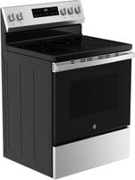 GE - 30 in. Wide 5 Elements 5.3 Cu. Ft. Freestanding Electric Range with Self-Clean and Steam Cle... - Left View