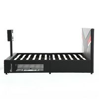 X Rocker - Orion eSports Full-Sized Gaming Bed Frame - Black/Red - Left View