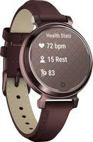 Garmin - Lily 2 Classic Smartwatch 34 mm Anodized Aluminum - Dark Bronze with Mulberry Leather Band - Left View