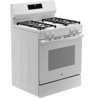 GE - 30 in. Wide 4 Burners 5.3 Cu.Ft. Freestanding Gas Range with Self-Clean and Steam Cleaning O... - Left View