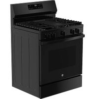 GE - 30 in. Wide 5 Burners 5.3 Cu. Ft. Freestanding Gas Range with Self-Clean and Steam Cleaning ... - Left View