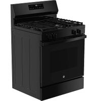 GE - 30 in. Wide 4 Burners 5.3 Cu.Ft. Freestanding Gas Range with Self-Clean and Steam Cleaning O... - Left View