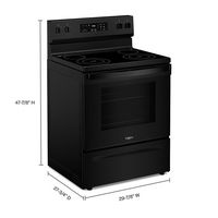 Whirlpool - 5.3 Cu. Ft. Freestanding Electric Range with Cooktop Flexibility - Black - Left View