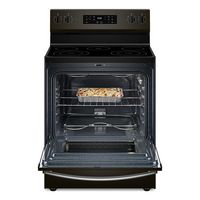 Whirlpool - 5.3 Cu. Ft. Freestanding Electric Range with Cooktop Flexibility - Black Stainless Steel - Left View