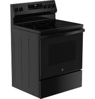 GE - 30 in. Wide 5 Elements 5.3 Cu. Ft. Freestanding Electric Range with Self-Clean and Steam Cle... - Left View