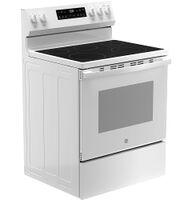 GE - 30 in. Wide 5 Elements 5.3 Cu. Ft. Freestanding Electric Range with Self-Clean and Steam Cle... - Left View