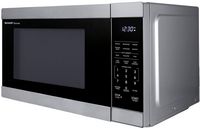 Sharp - 1.1 cu. ft. 1000W Countertop Microwave - Stainless - Stainless Steel - Left View