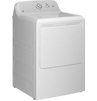 GE - 6.2 Cu. Ft. Gas Dryer with Shallow Depth Design - White with Silver Matte - Left View