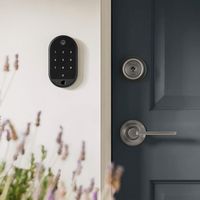 Yale - Approach -Apartment  Smart Lock Wi-Fi Deadbolt with Keypad Access - Black Suede - Left View
